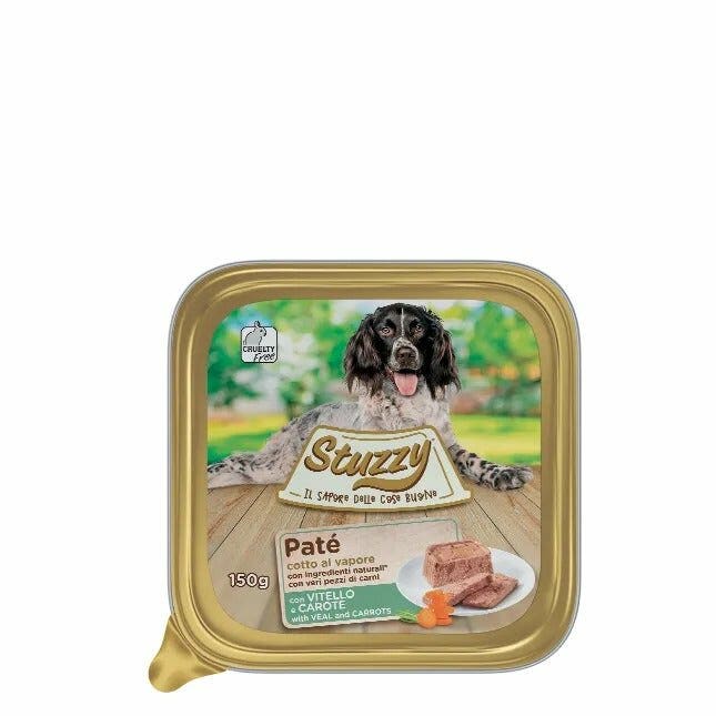 Stuzzy Paté Classico Con Vitello E Carote Per Cani Adulti Vaschetta 150g-3