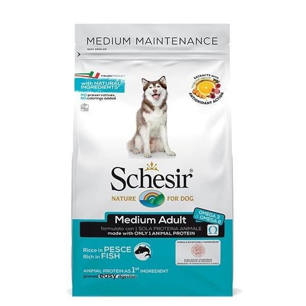 Schesir Ricco In Pesce Cibo Secco Cani Adulti Taglia Media Sacco 3 Kg-2