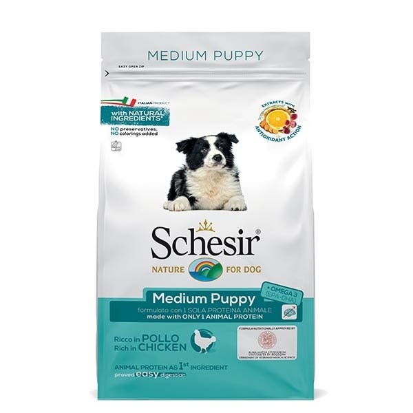Schesir Ricco In Pollo Cibo Secco Cani Cuccioli Taglia Media Sacco 12 Kg-2