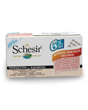 Schesir Tonnetto Con Salmone Cibo Umido Gatti Adulti Multipack 6x50g-2