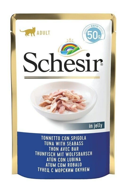 Schesir Tonnetto Con Spigola Cibo Umido Gatti Adulti Bustina 50g-2