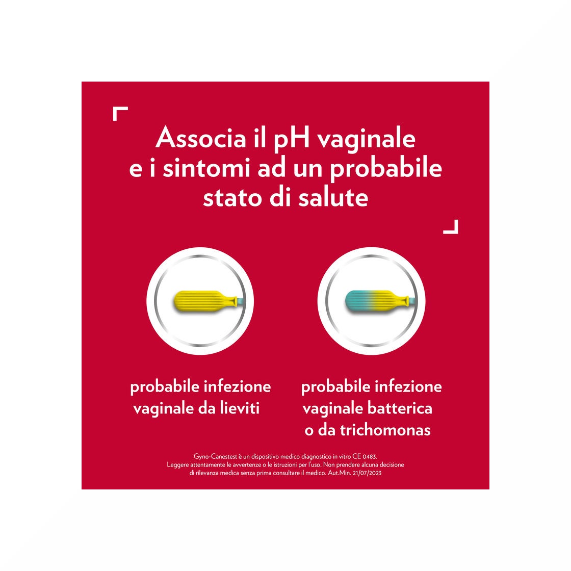 Gyno-Canestest Autotest Vaginale Diagnosi Infezioni Vaginali, Candida, Vaginosi Batterica, 1 Tampone-6