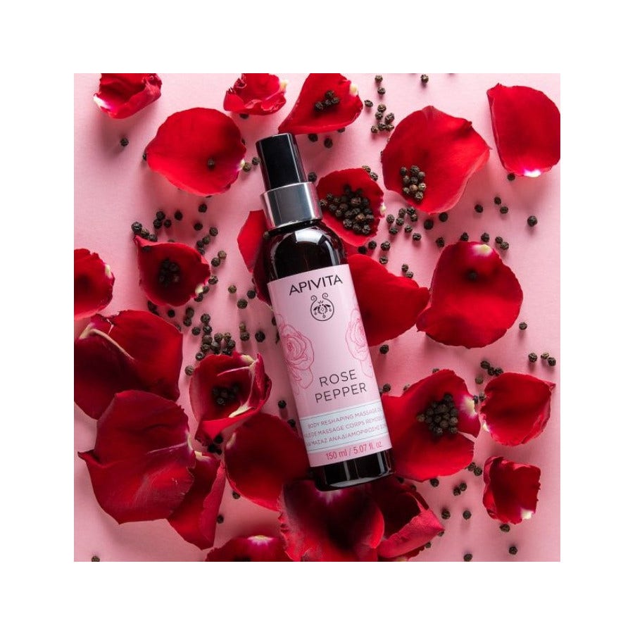 Apivita Olio Corpo Massaggio Rimodellante Pepe Rosa 150ml-2