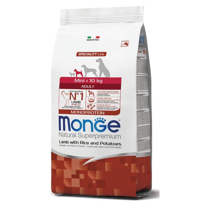 Monge Agnello Riso E Patate Cibo Secco Per Cani Adulti Taglia Piccola Sacco 2,5Kg-1