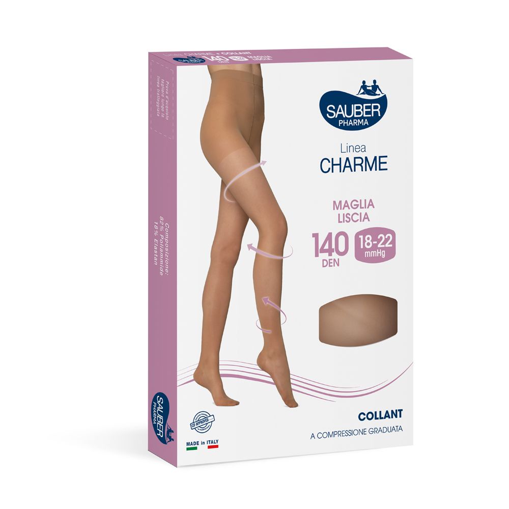Sauber Collant 140 Denari Maglia Liscia Neutro Beige 5 Linea Classica