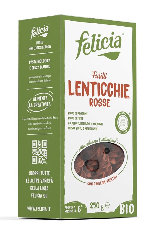 Felicia Bio Fusilli di Lenticchie Rosse 250 g-0