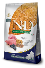 Farmina N&D Ancestral Grain Agnello E Mirtillo Cani Cuccioli Taglia Media E Grande Sacco 12kg-1