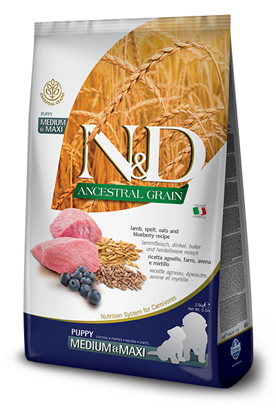 Farmina N&D Ancestral Grain Agnello E Mirtillo Cani Cuccioli Taglia Media E Grande Sacco 12kg-1