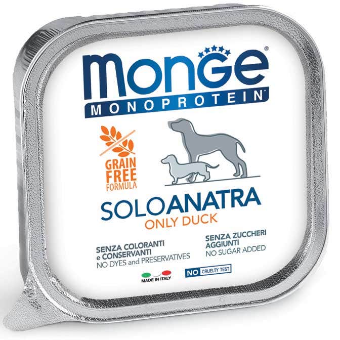 Monge Monoprotein Solo Anatra Cibo Umido Per Cani Adulti 150g-1