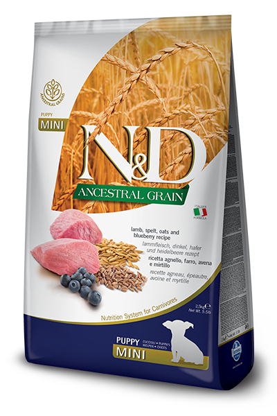 Farmina N&D Ancestral Grain Agnello E Mirtillo Cani Cuccioli Taglia Mini Sacco 2,5kg-1