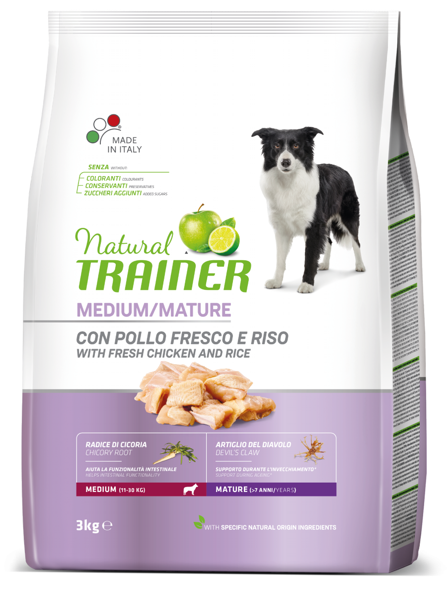 Natural Trainer Crocchette Pollo Fresco Per Cani Adulti Taglia Media Sacco 3kg-2