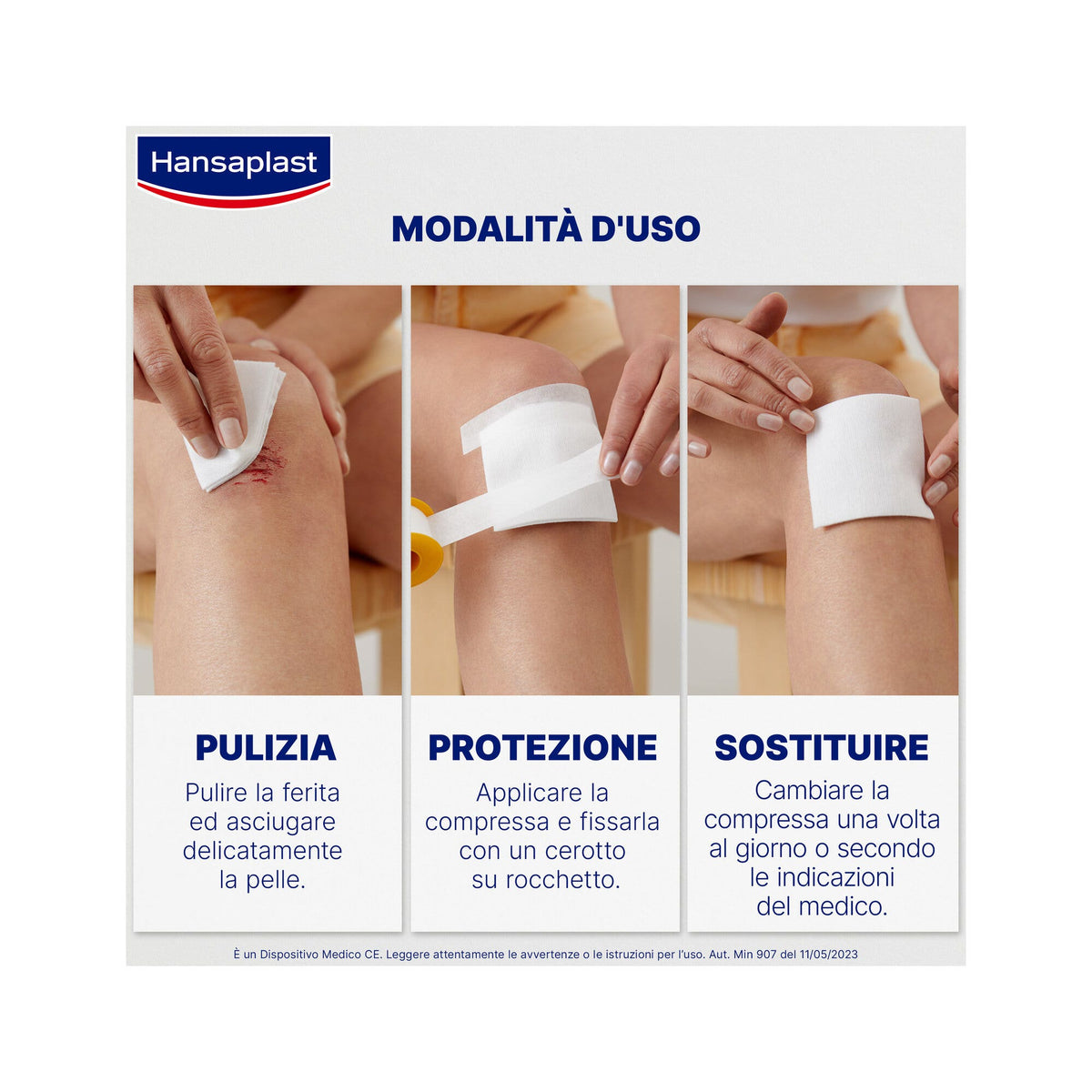 Hansaplast Compresse Sterili Garze Per Pulizia E Copertura Di Ferite 10x10cm 10 Pezzi-4