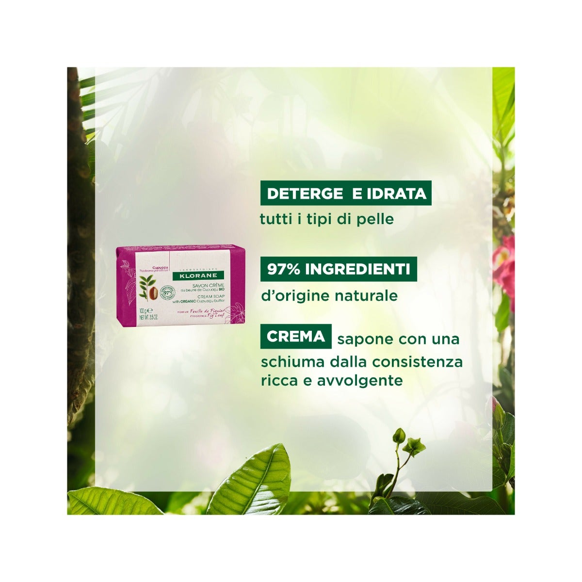 Klorane Crema Sapone Foglie Di Fico 100g-4