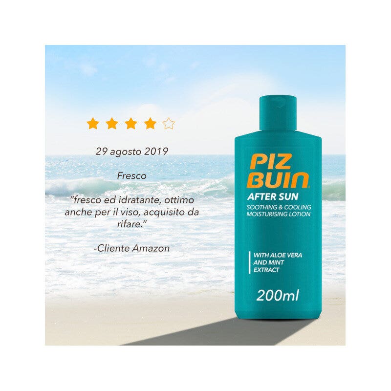 PIZ BUIN Latte Doposole Idratante Lenitivo Rinfrescante Con Aloe Vera ed Estratto di Menta 200ml-12