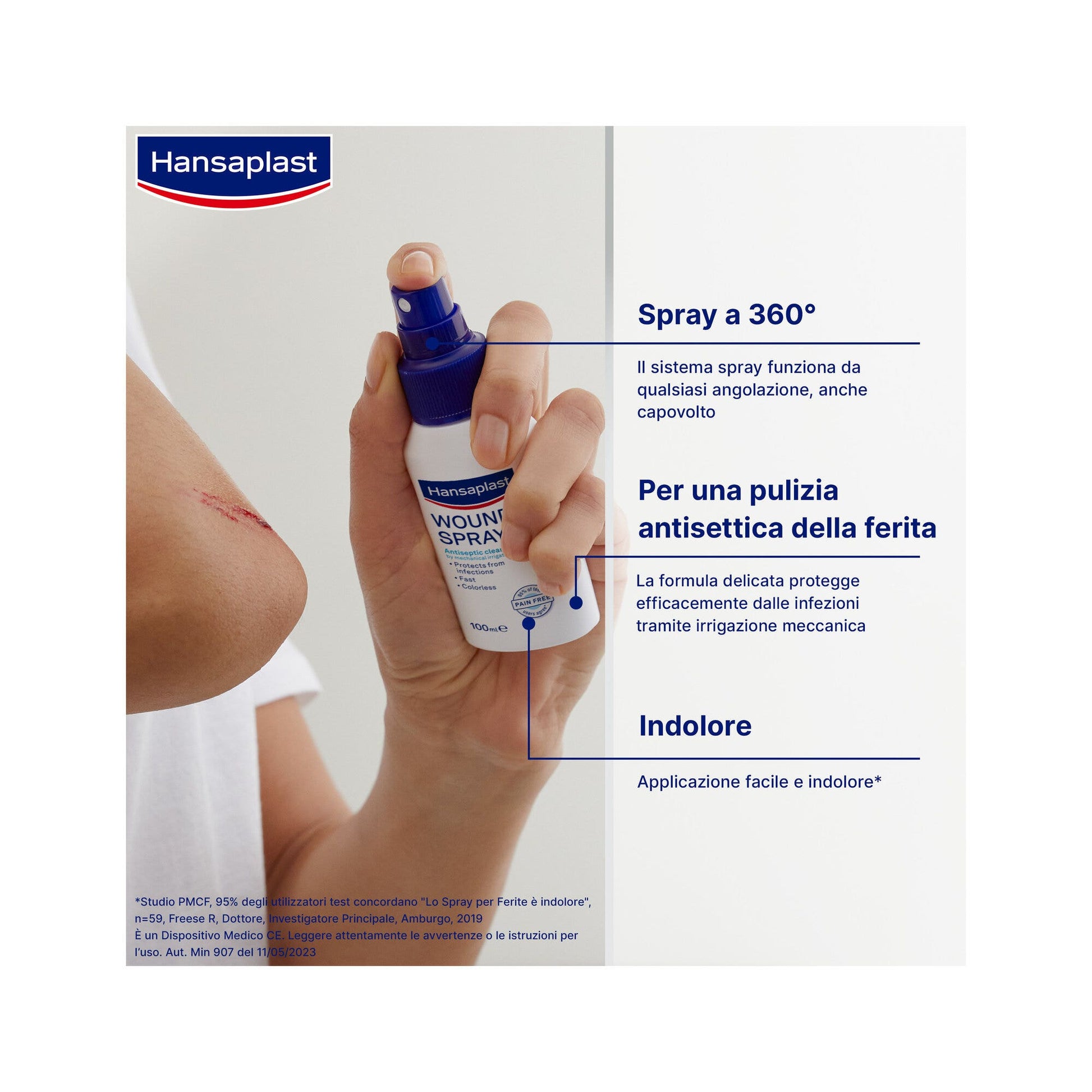 Hansaplast Spray Ferite Spray Delicato Per Una Pulizia Antisettica Della Ferita 10x100ml-3
