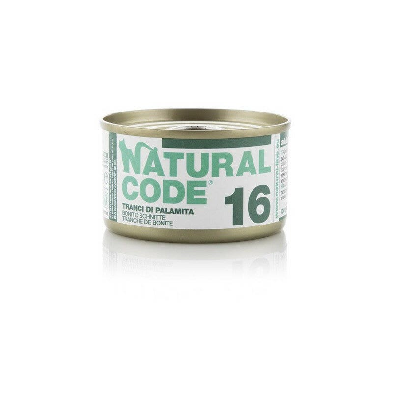 Natural Code 16 Tranci di Palamita Gatti Adulti Lattina 85g-1