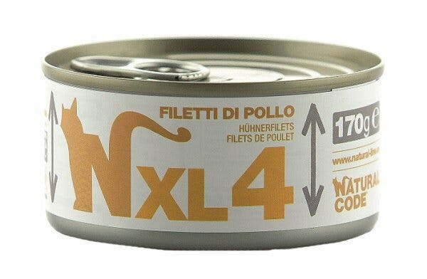 Natural Code XL4 Cibo Umido Filetti Di Pollo Per Gatti Adulti Lattina 170g-2