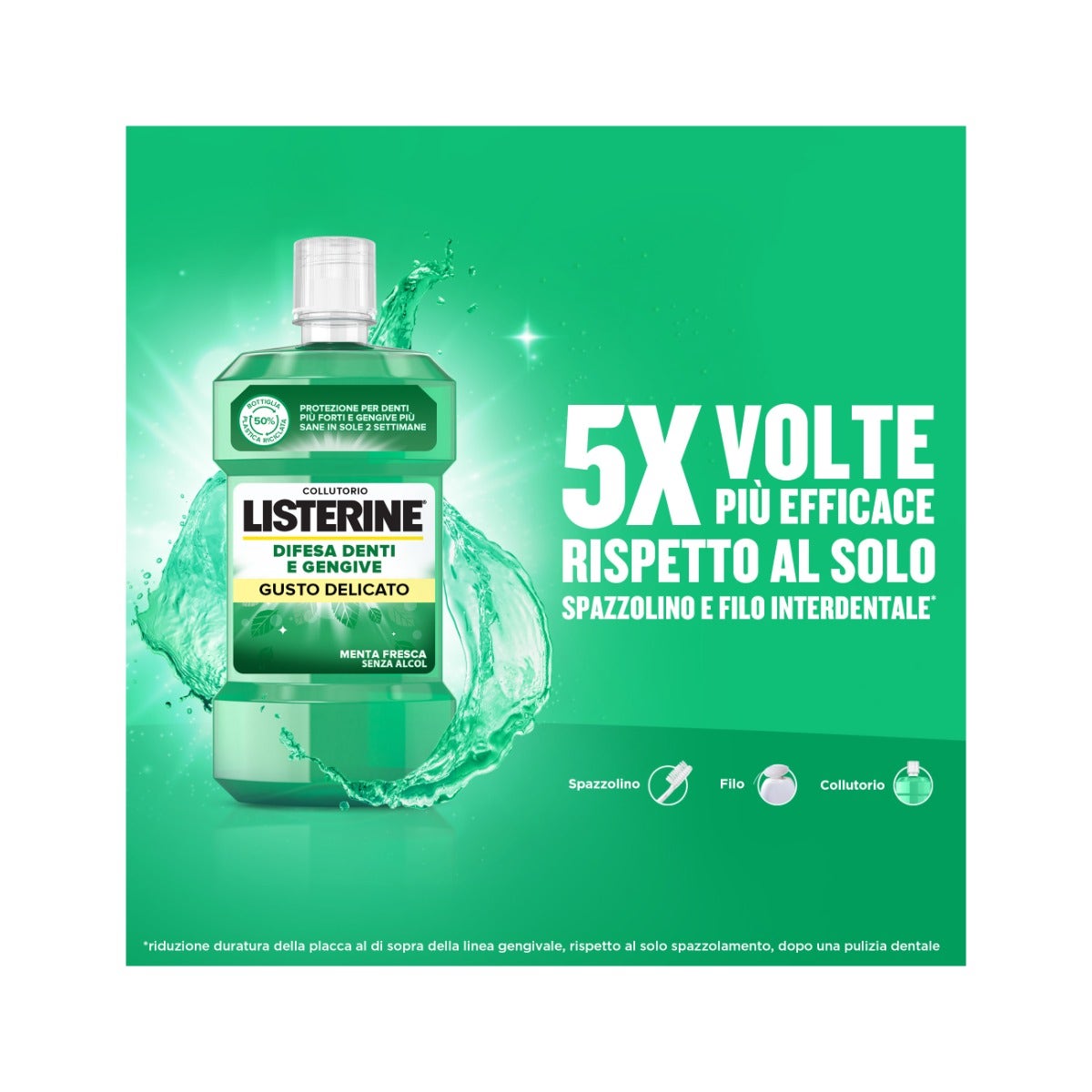 Listerine Difesa Denti E Gengive Collutorio Gusto Delicato 500ml-30