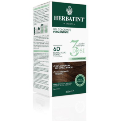 Herbatint Tintura Per Capelli Gel Permanente 6D Biondo Scuro Dorato 3 Dosi 300ml-1