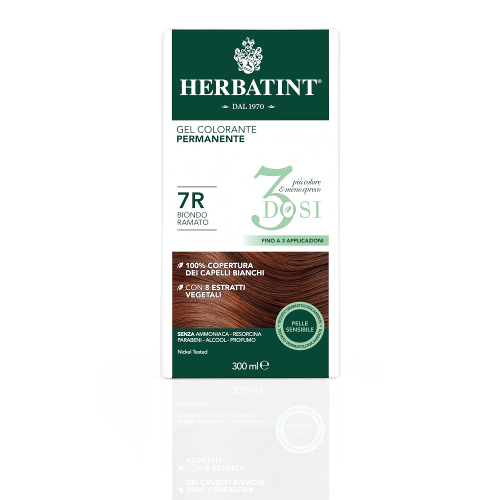 Herbatint Tintura Per Capelli Gel Permanente 7R Biondo Ramato 3 Dosi 300ml-3