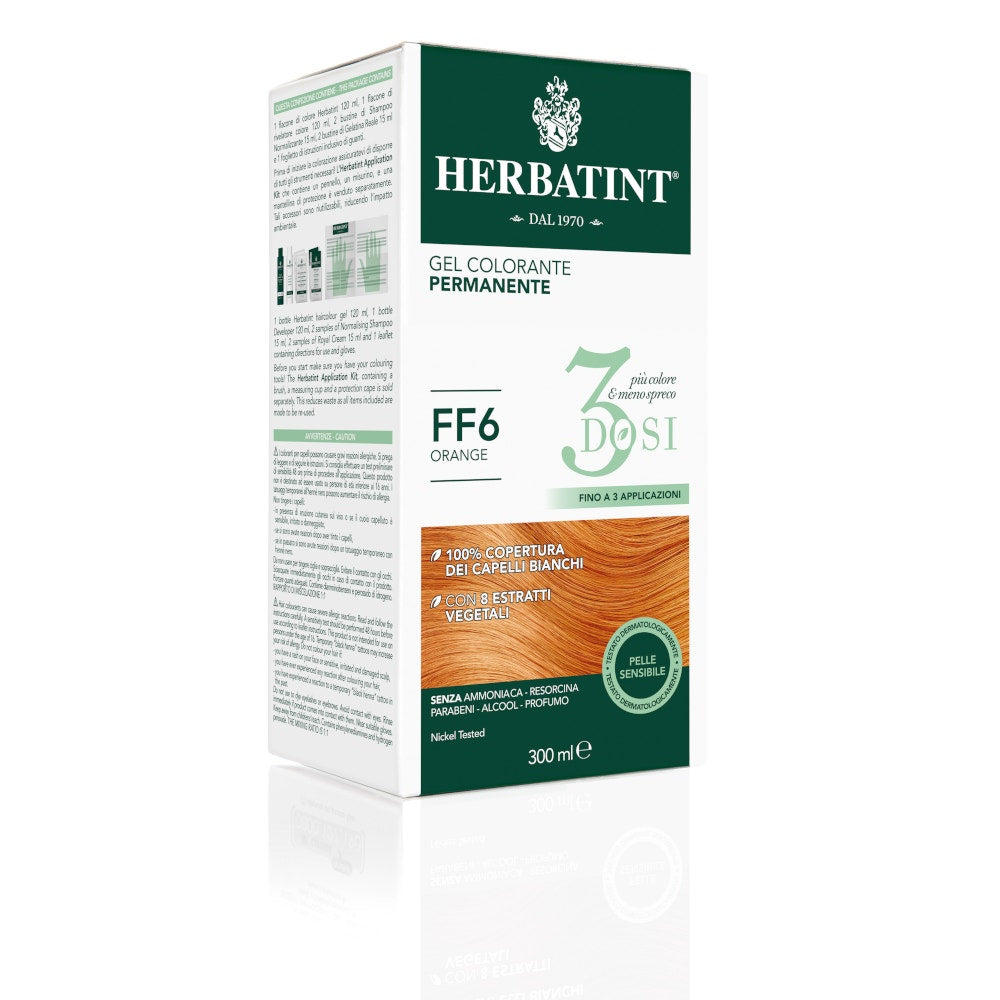 Herbatint Tintaura Per Capelli Gel Permanente FF6 Orange 3 Dosi 300ml-3
