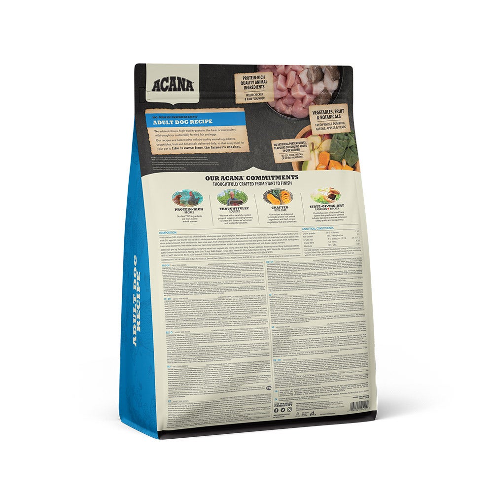 Acana Cane Adult Dog Heritage 25 Crocchette Pollo E Platessa Sacco 2kg-8