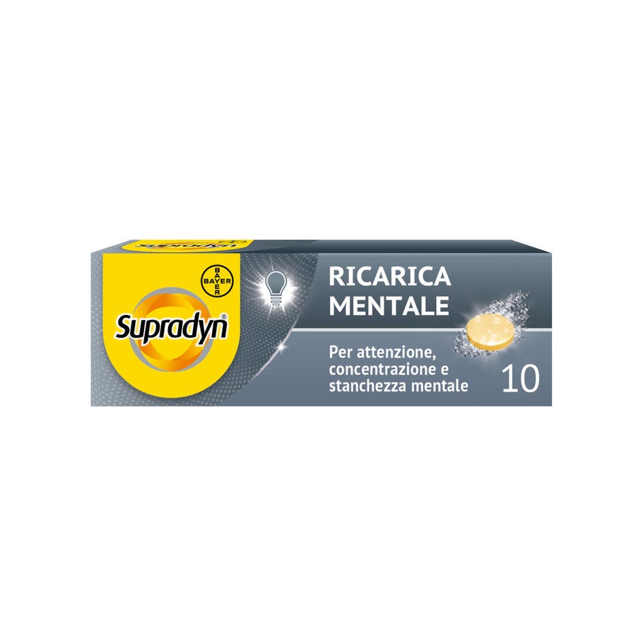Supradyn Ricarica Mentale con Acido Folico Caffeina e Guaranà Gusto Acerola 10 Compresse Effervescenti-17