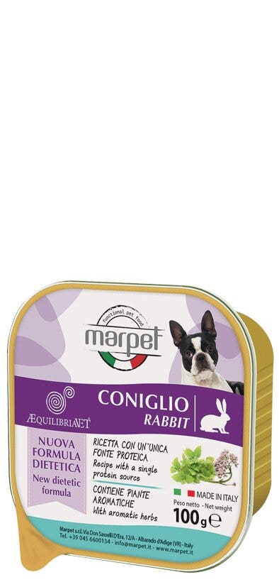 Marpet Aequilibriavet Coniglio Cibo Umido Per Cani Adulti Vaschetta 100g-2