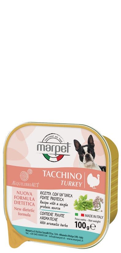 Marpet Aequilibriavet Tacchino Cibo Umido Per Cani Adulti Vaschetta 100g-2