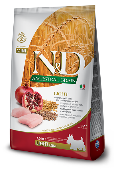 Farmina N&D Ancestral Grain Light Pollo E Melograno Cani Adulti Taglia Mini Sacco 2,5kg-1