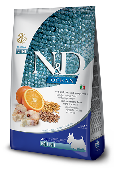 Farmina N&D Ocean Merluzzo E Farro Cani Adulti Taglia Mini Sacco 2,5kg-1