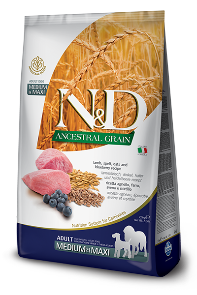 Farmina N&D Ancestral Grain Agnello E Mirtillo Cani Adulti Taglia Media E Grande Sacco 12kg-1