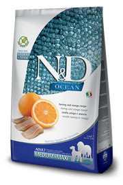 Farmina N&D Ocean Aringa E Arancia Cani Adulti Taglia Media E Grande Sacco 2,5kg-1