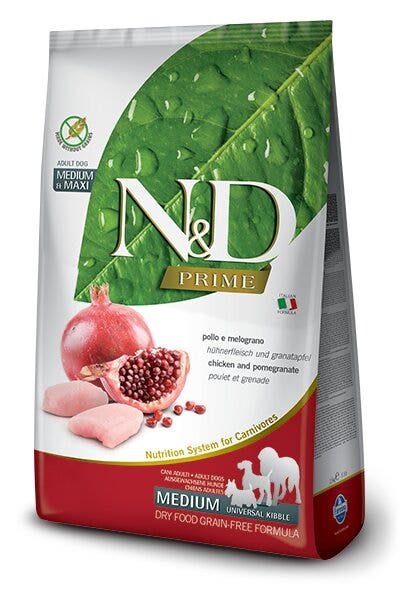Farmina N&D Prime Pollo E Melograno Cani Adulti Medium Universal Kibble Sacco 2,5kg-3