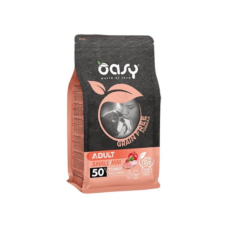 Oasy Grain Free Adult Small & Mini Con Tacchino Per Cani Adulti 2.5kg-1