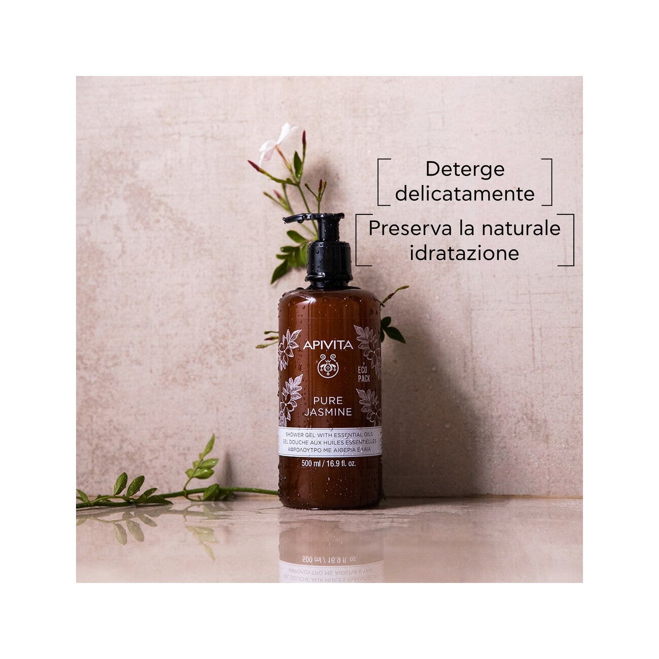 Apivita Gel Doccia Idratante Gelsomino 500ml-4