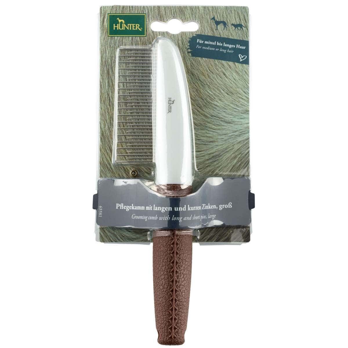 Hunter Pettine Toelettatura Con Denti Lunghi/Corti Grooming Comb Long/Short Teeth 1 Pezzo-2