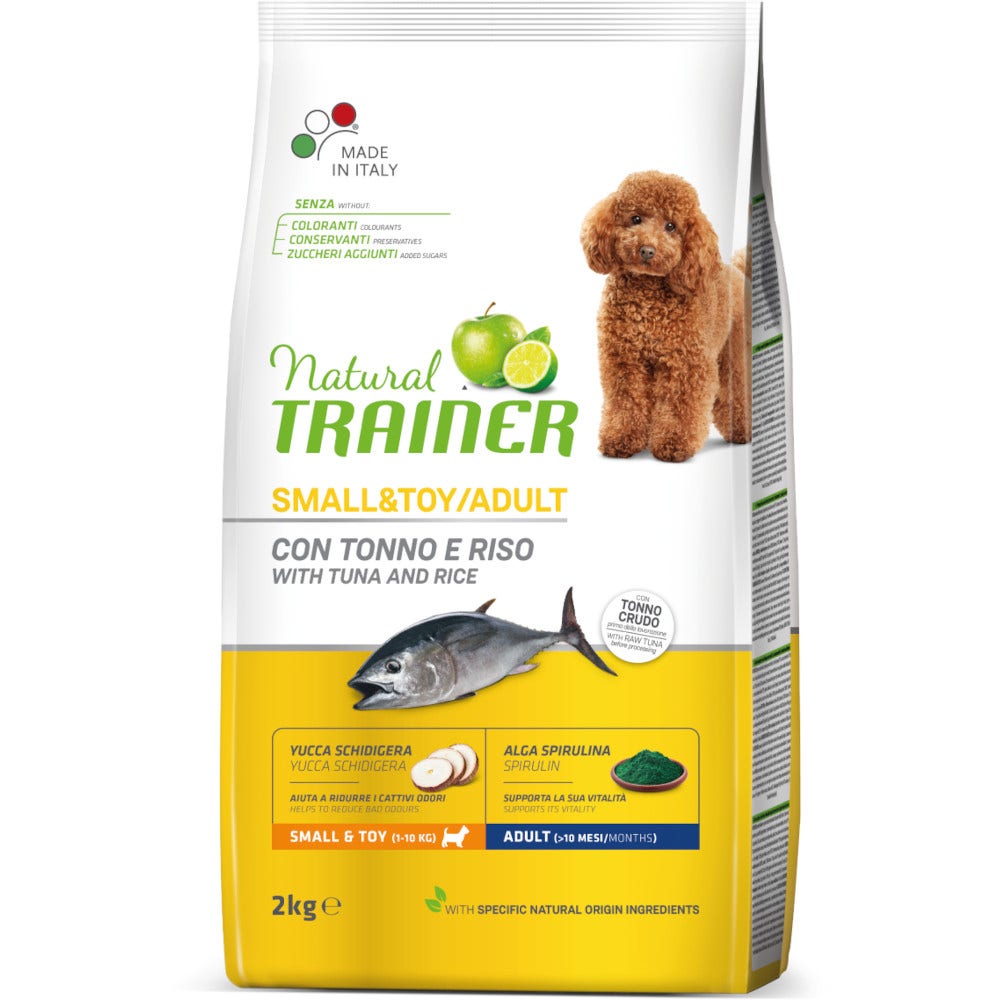 Natural Trainer Crocchette Tonno E Riso Per Cani Adulti Taglia Mini Sacco 0,8kg-1