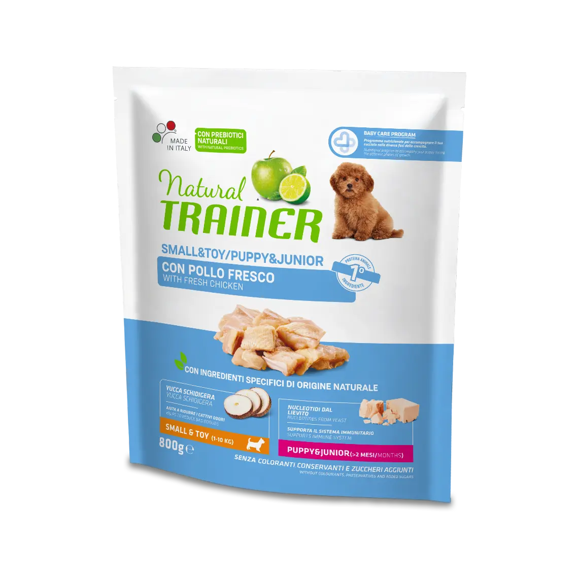 Natural Trainer Crocchette Pollo Cibo Secco Per Cuccioli Taglia Small Sacco 0,8kg-3