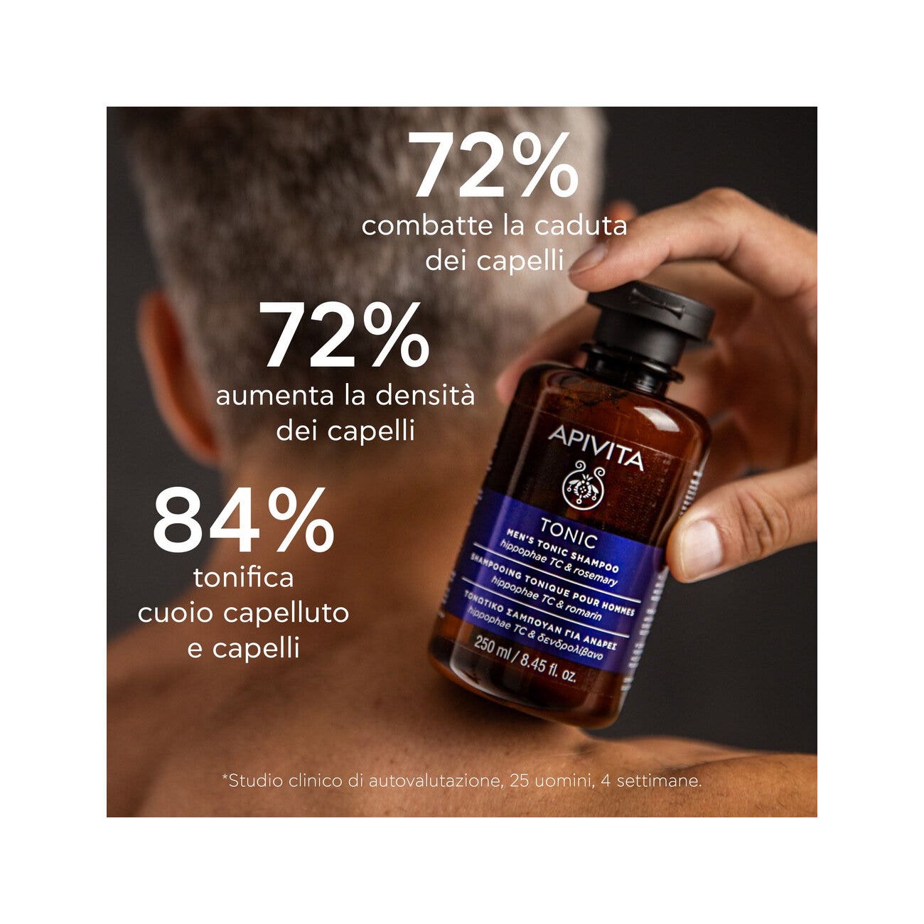 Apivita Shampoo Tonificante Uomo Hippophae TC/Rosemary 250ml-4