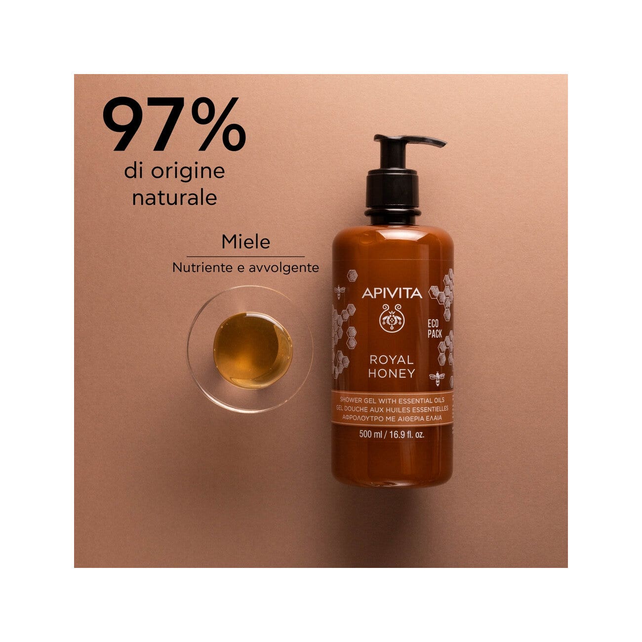 Apivita Gel Doccia Detergente Miele 500ml-4