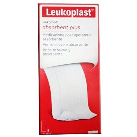 Leukoplast Absorbent Plus Medicazione Post Operatoria Assorbente 10x25cm 5 Pezzi-1