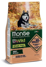 Monge Natural SuperPremium Grain Free Formula All Breeds Gusto Salmone Con Piselli Cibo Secco Cani Adulti Sacco 12kg-1