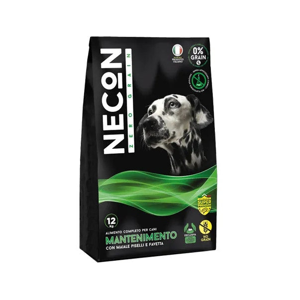 Necon Zero Grain Mantenimento Crocchette Maiale Piselli Per Cani Sacco 3Kg-3
