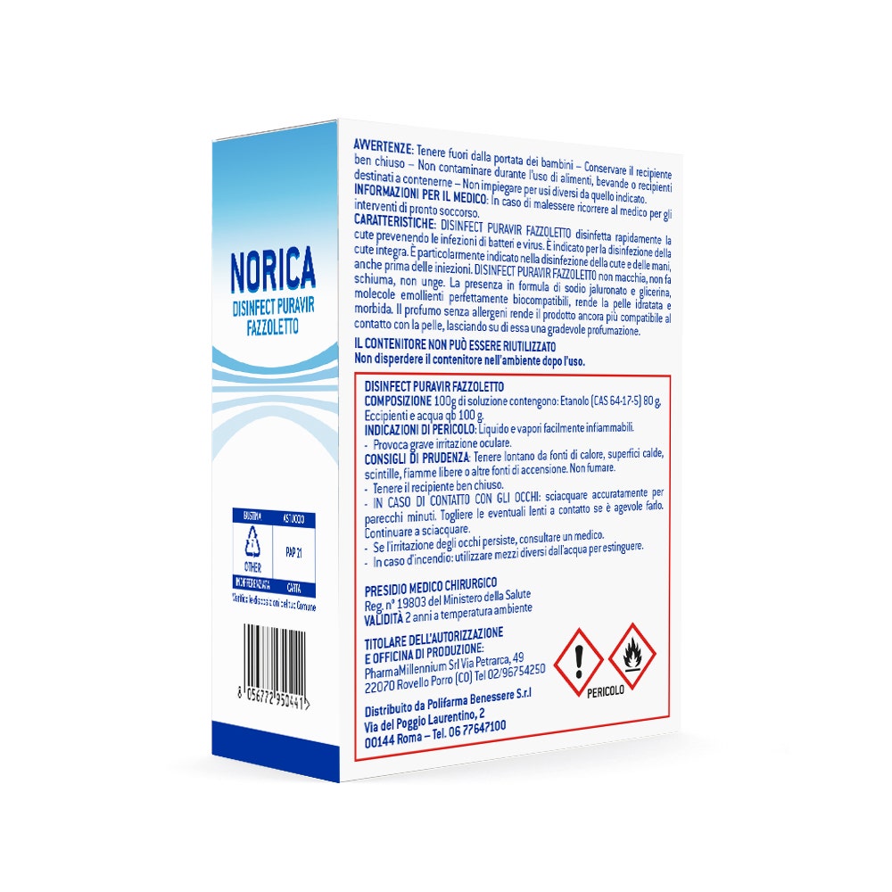 Norica Disinfect Puravir Fazzoletti 10 Bustine-3