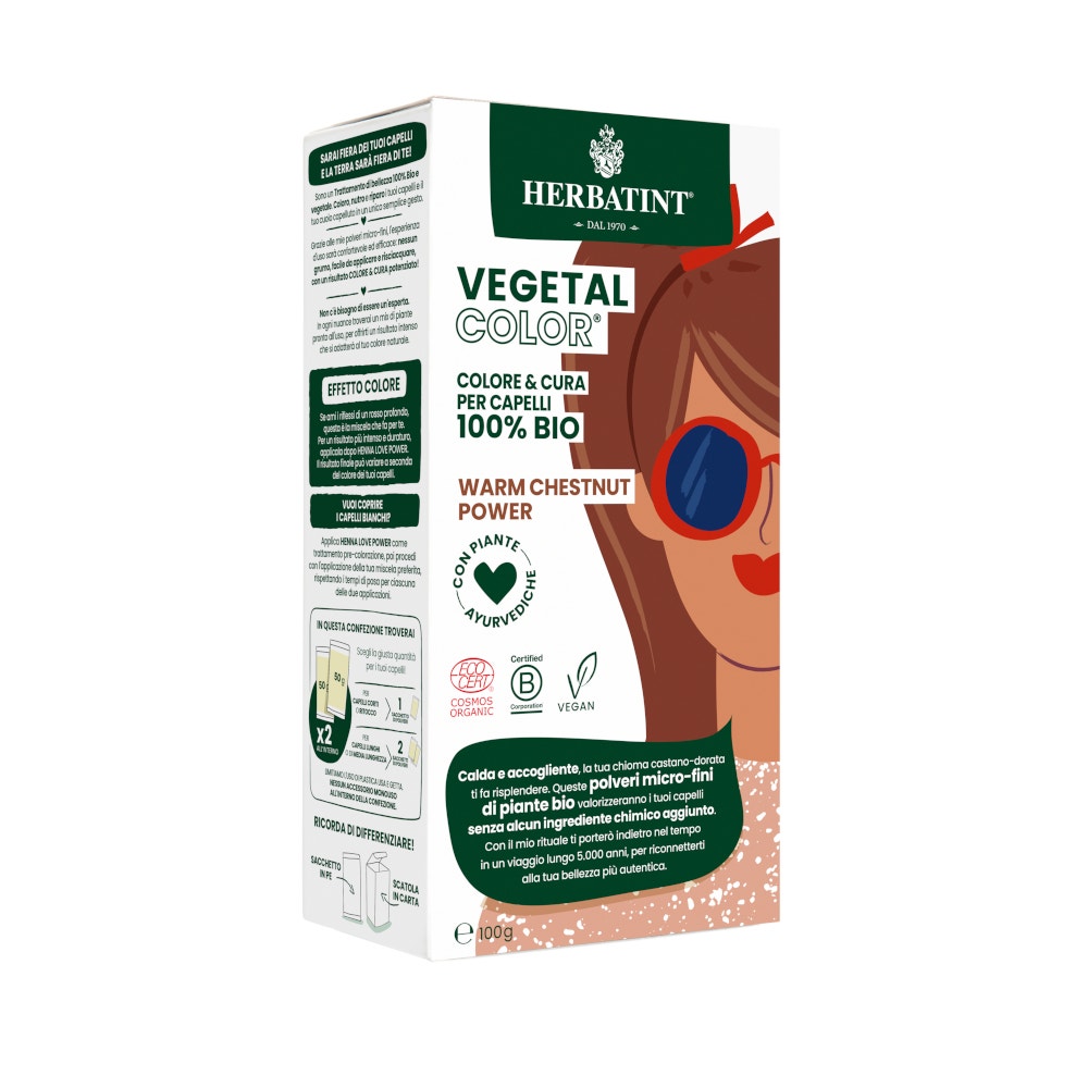 Herbatint Vegetal Color Warm Chestnu Power Castano Caldo 100g-4