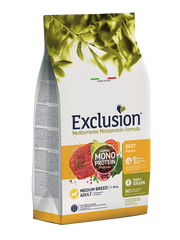 Exclusion Mediterraneo Monoprotein Formula Noble Grain Beef Crocchette Con Manzo Per Cani Adulti Taglia Media Sacco 12kg-1