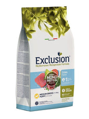 Exclusion Mediterraneo Monoprotein Formula Noble Grain Tuna Crocchette Con Tonno Per Cuccioli Taglia Media Sacco 3kg-2