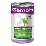 Gemon Bocconi Agnello E Riso Cibo Umido Cani Adulti Taglia Media Barattolo 1,25 Kg-1