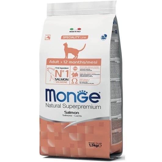 Monge Salmone Cibo Secco Gatti Adulti Sacco Sacco 1,5 Kg-2